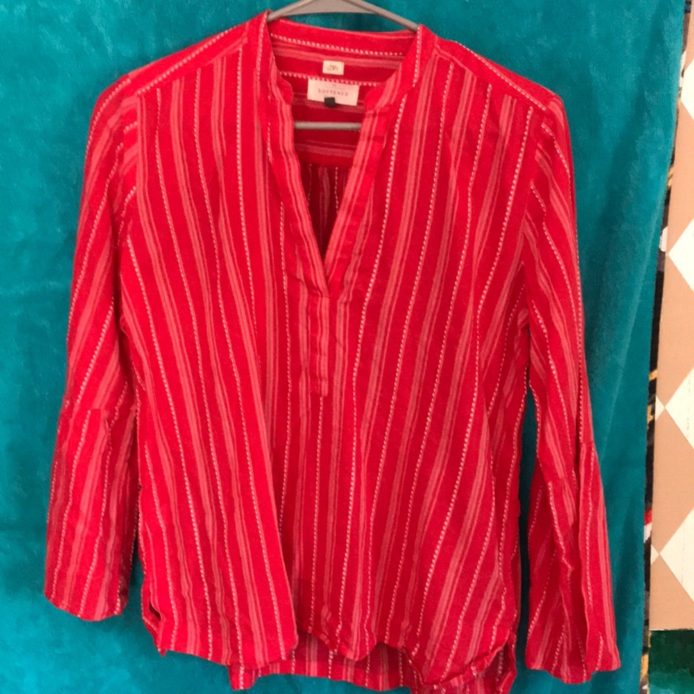 Red long sleeved tunic shirt